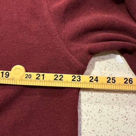 L.L. Bean Men Thermal Henley Long Sleeve Shirt Burgundy Large Traditional Fit - Picture 6 of 7